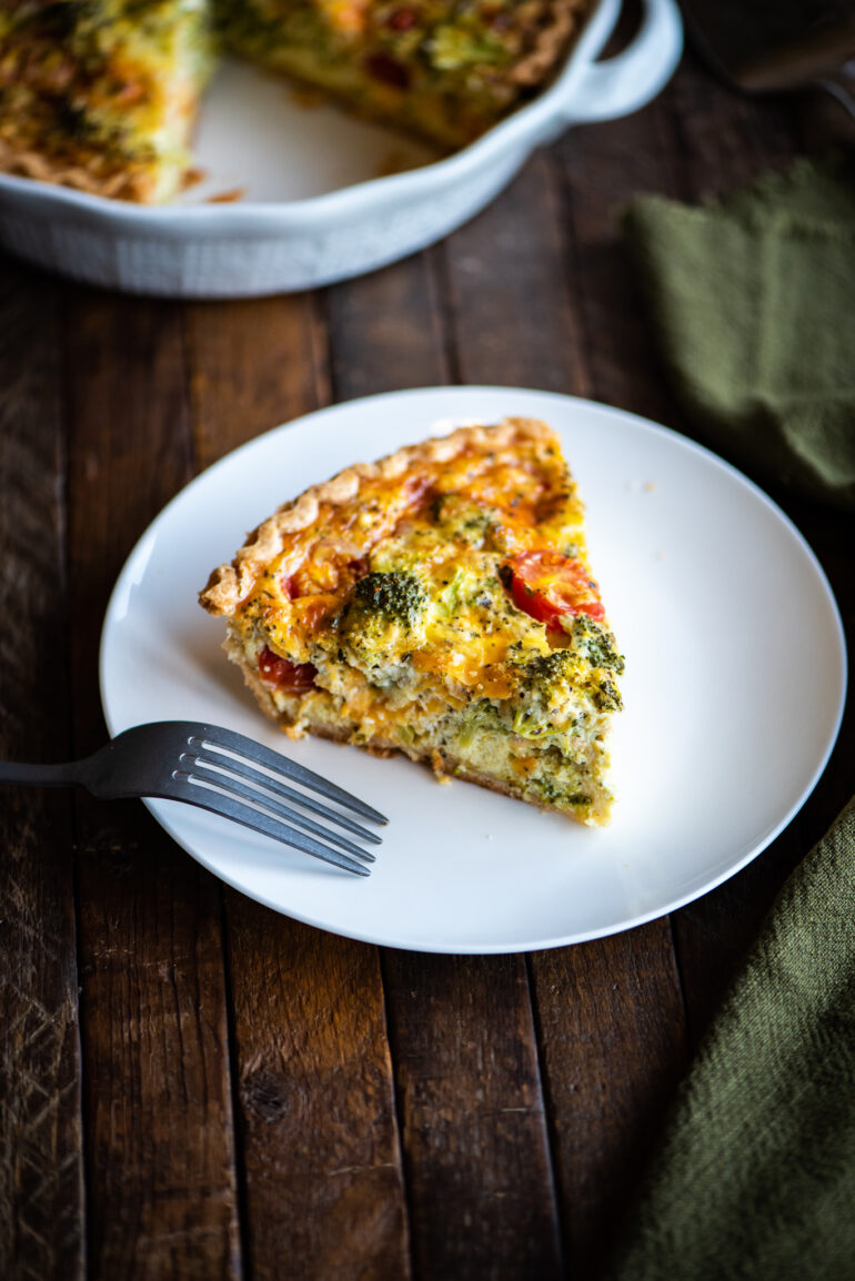broccoli and cherry tomato quiche