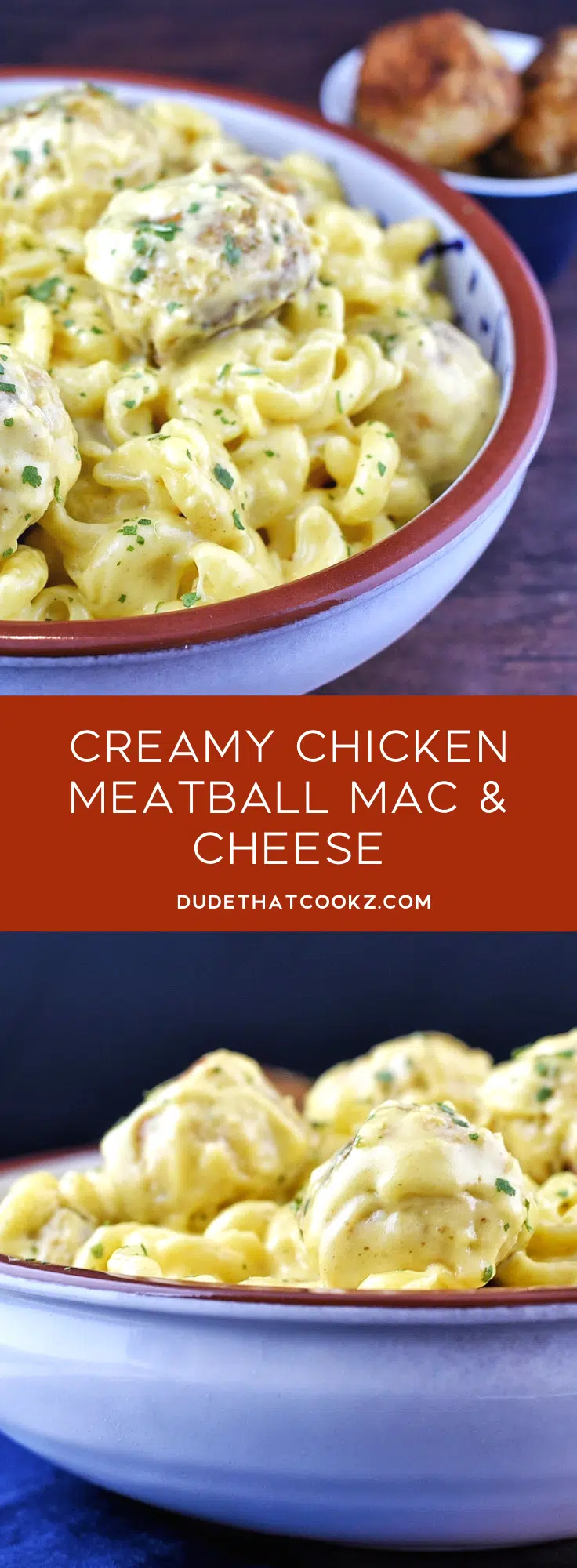 Creamy Chicken Meatball Mac & Cheese