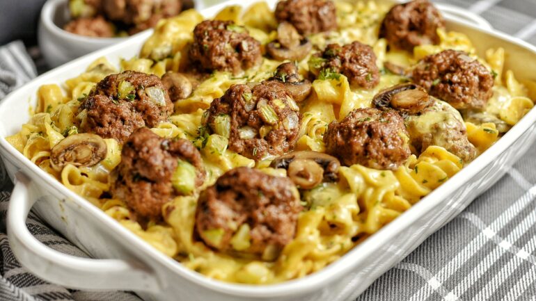 Creamy Meatball Pasta Bake