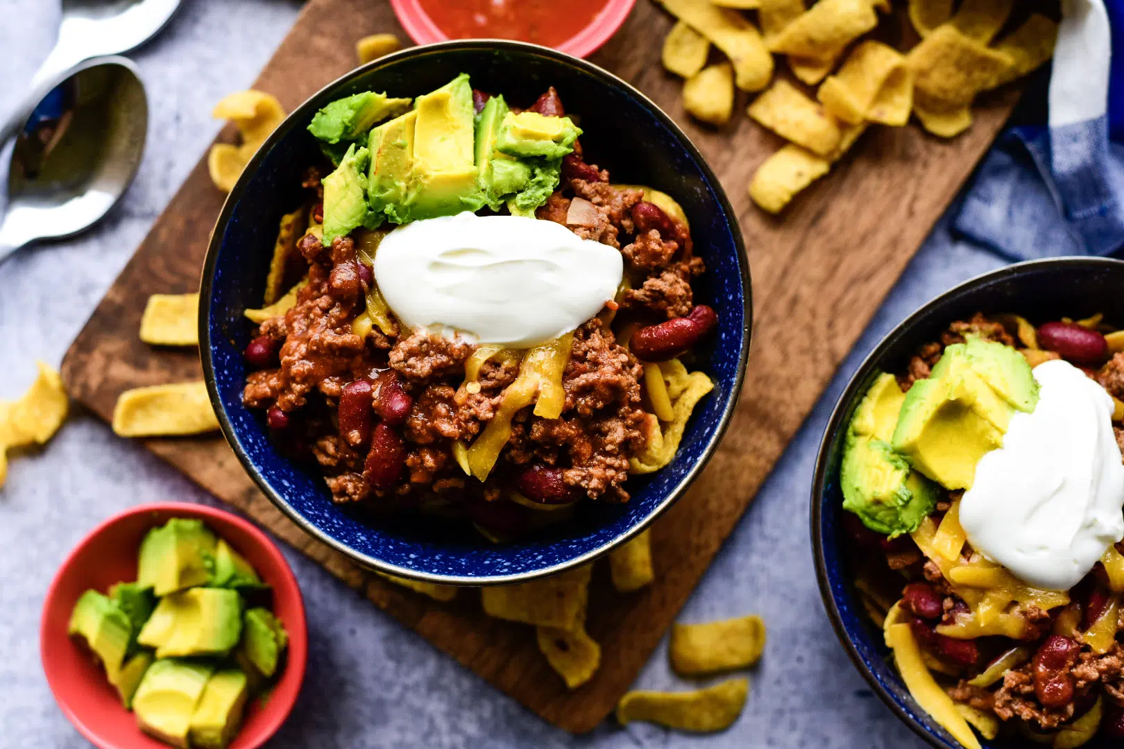 Overhead shot of frito pie