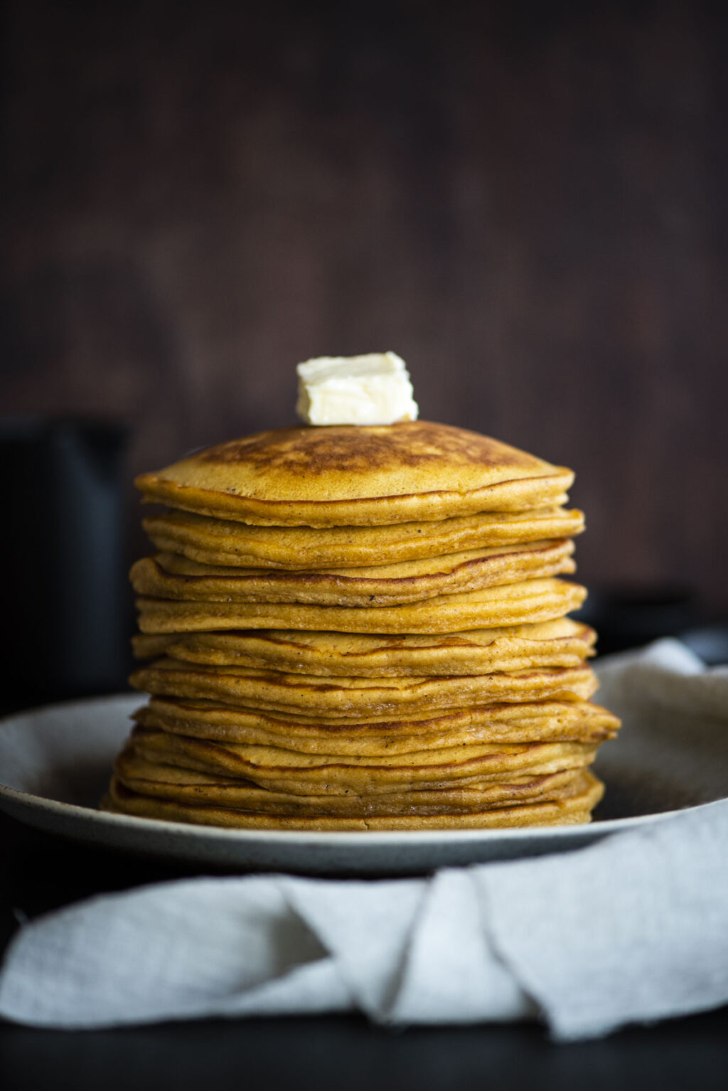side view pancake stack