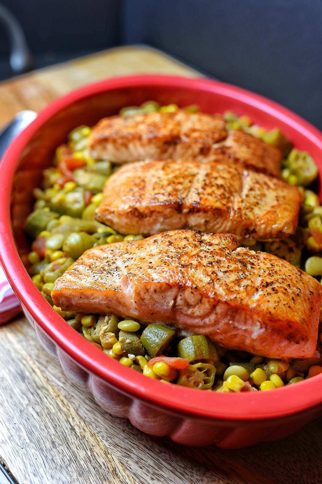 Pan-Seared Salmon with Succotash