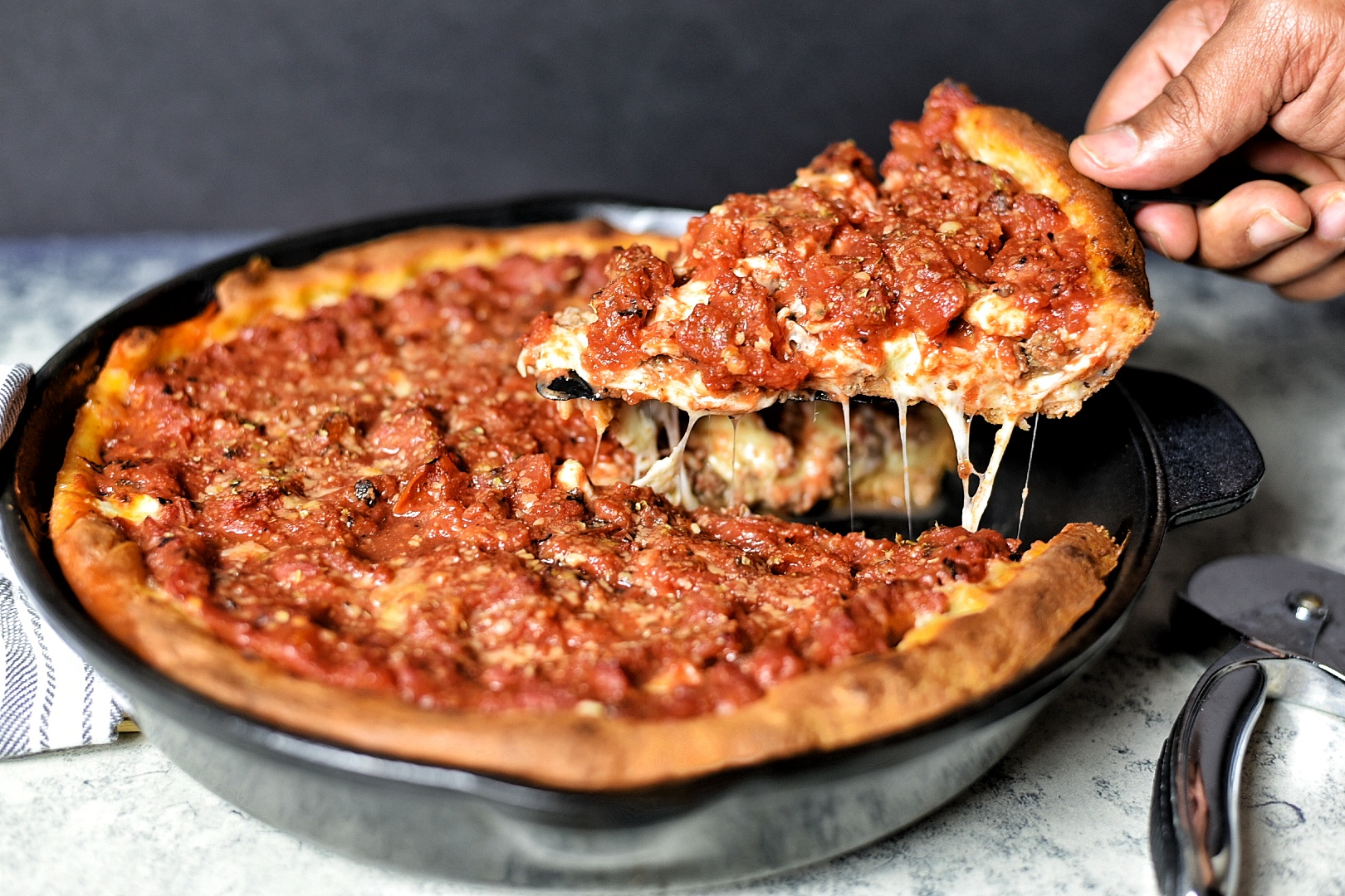 Chicago-Style Deep Dish Pizza