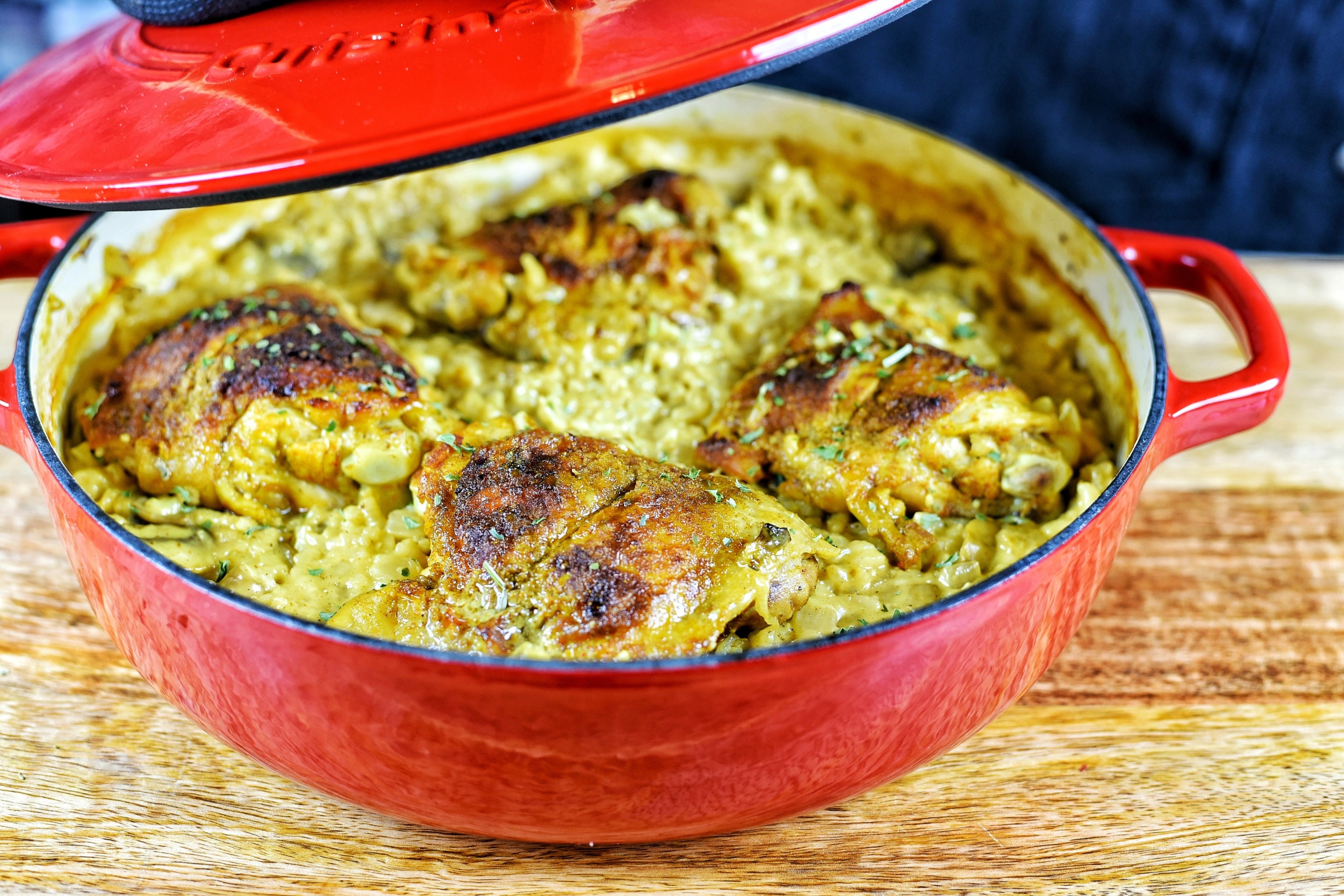 Curry Chicken With Mushroom Risotto Dude That Cookz