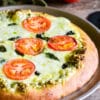 Pesto Pizza with Fresh Mozzarella and Tomatoes