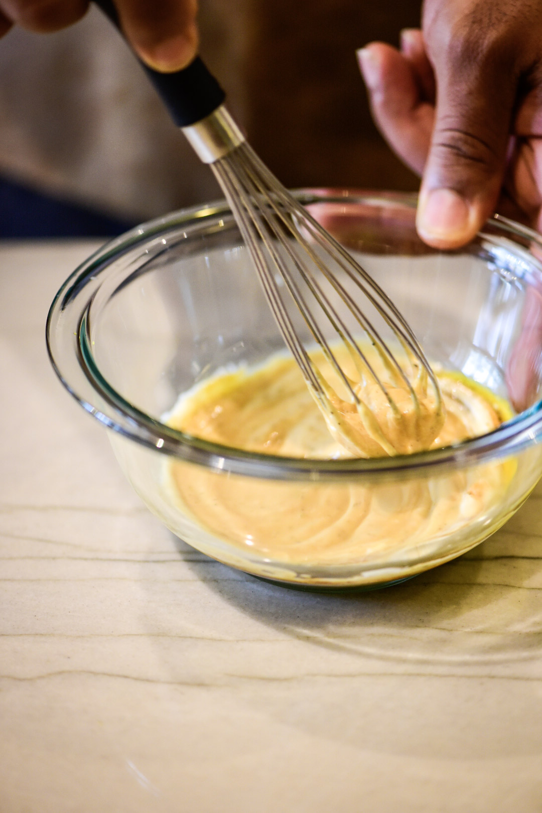 Making honey mustard secret sauce