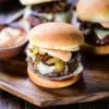 trio of mushroom and swiss sliders