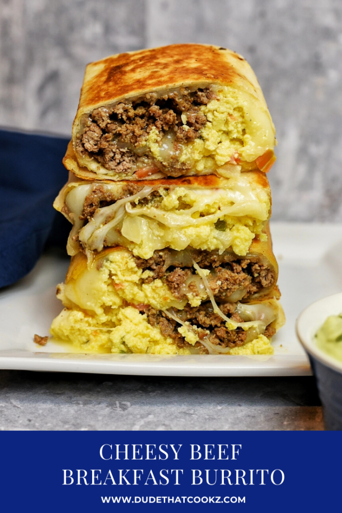 Cheesy Beef Breakfast Burrito