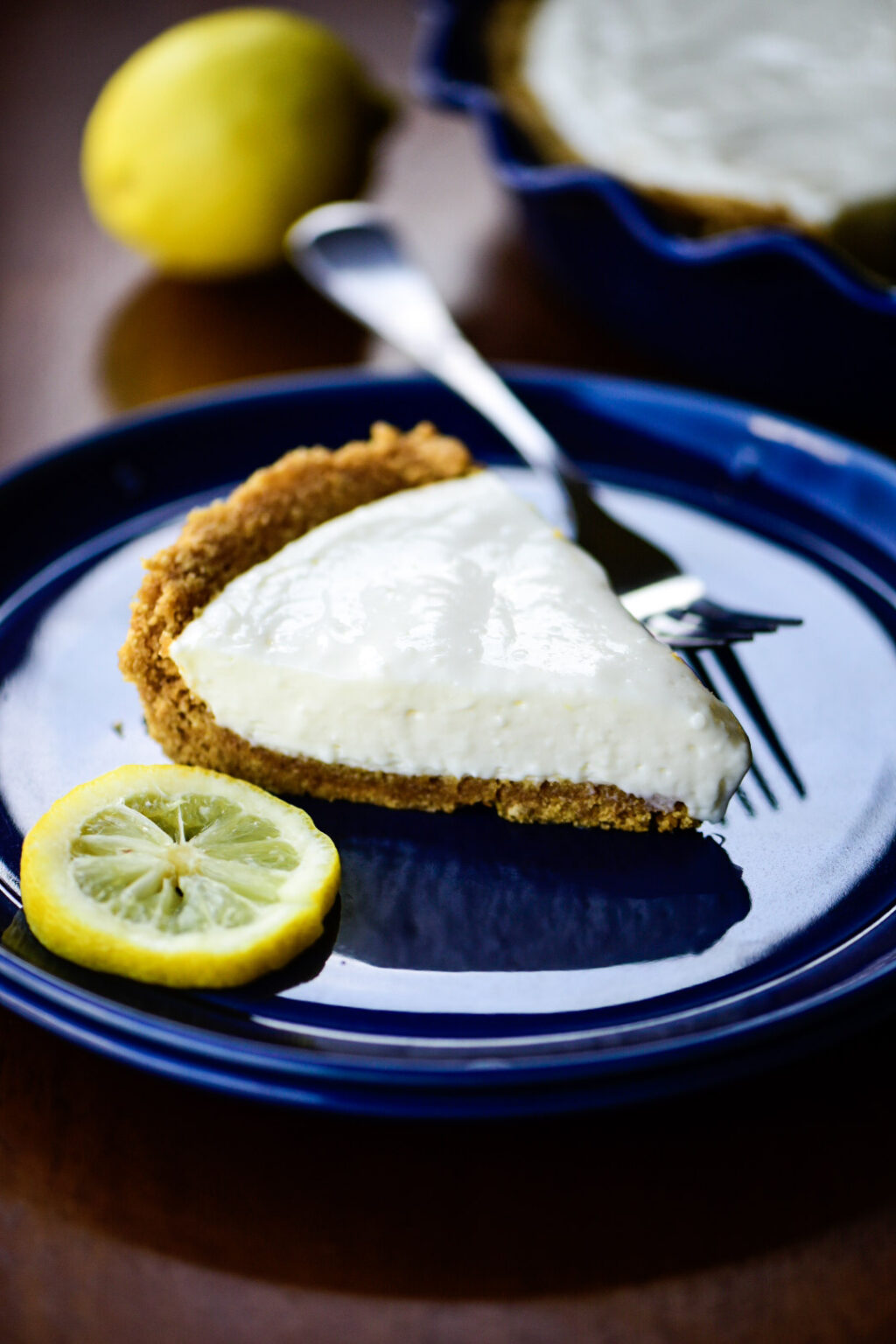 A single slice of lemon pie