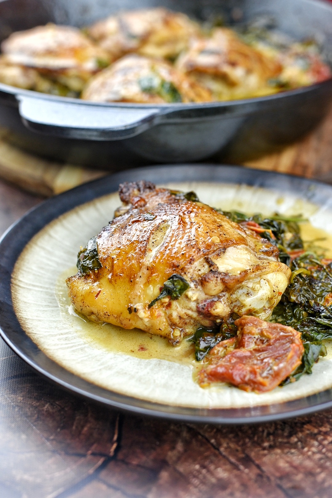 Sicilian Chicken & Spinach Saute