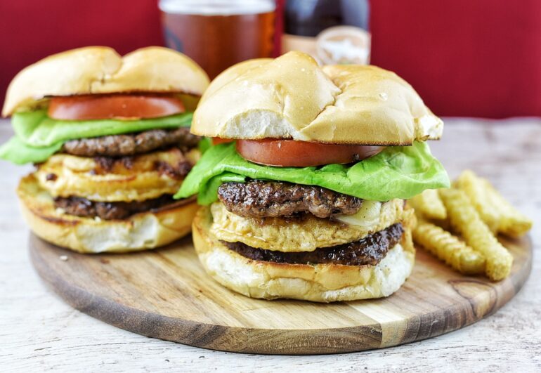 Double Stack Burger With Fried Cheese