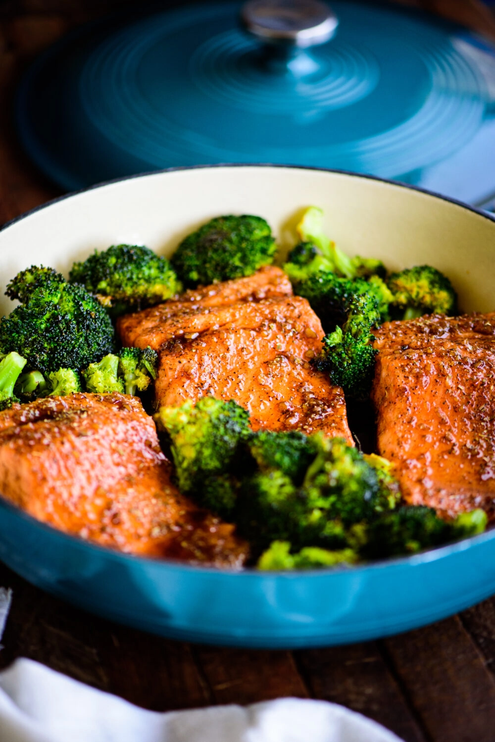 trout served with broccoli