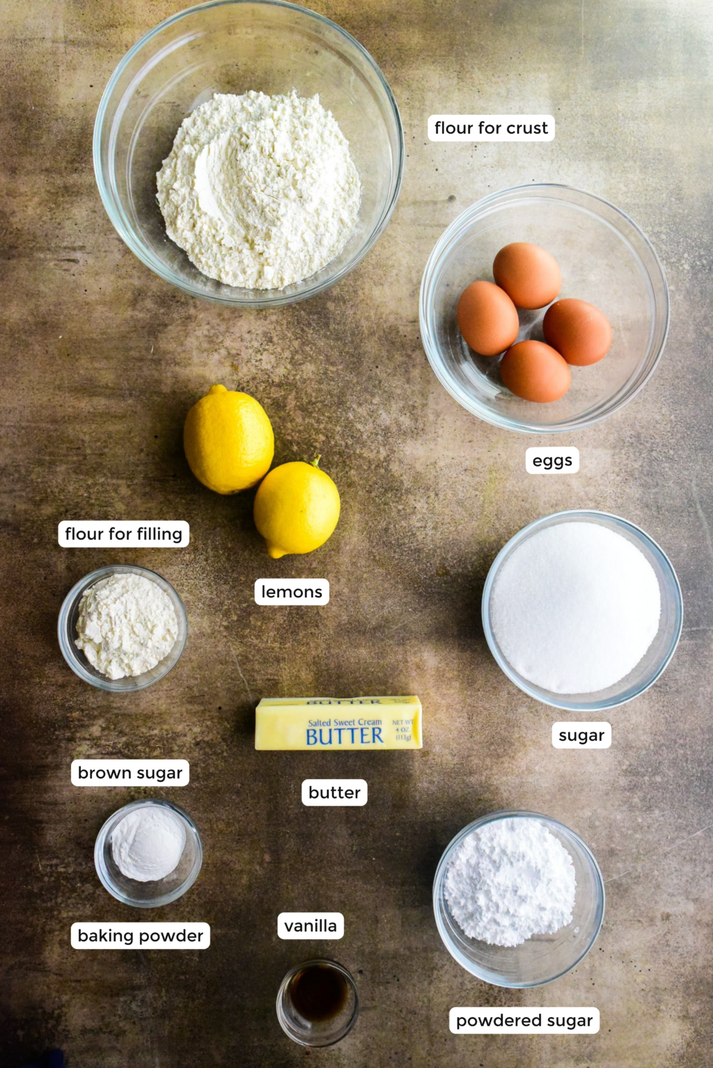 easy lemon bars recipe ingredients