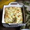 White lasagna rolls with creamy basil pesto sauce