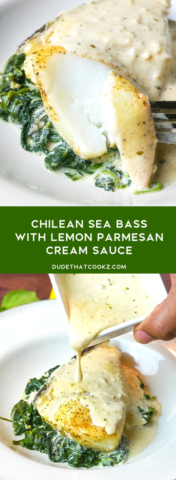 Foil Baked Chilean Sea Bass with Lemon Parmesan Cream Sauce | Dude That ...