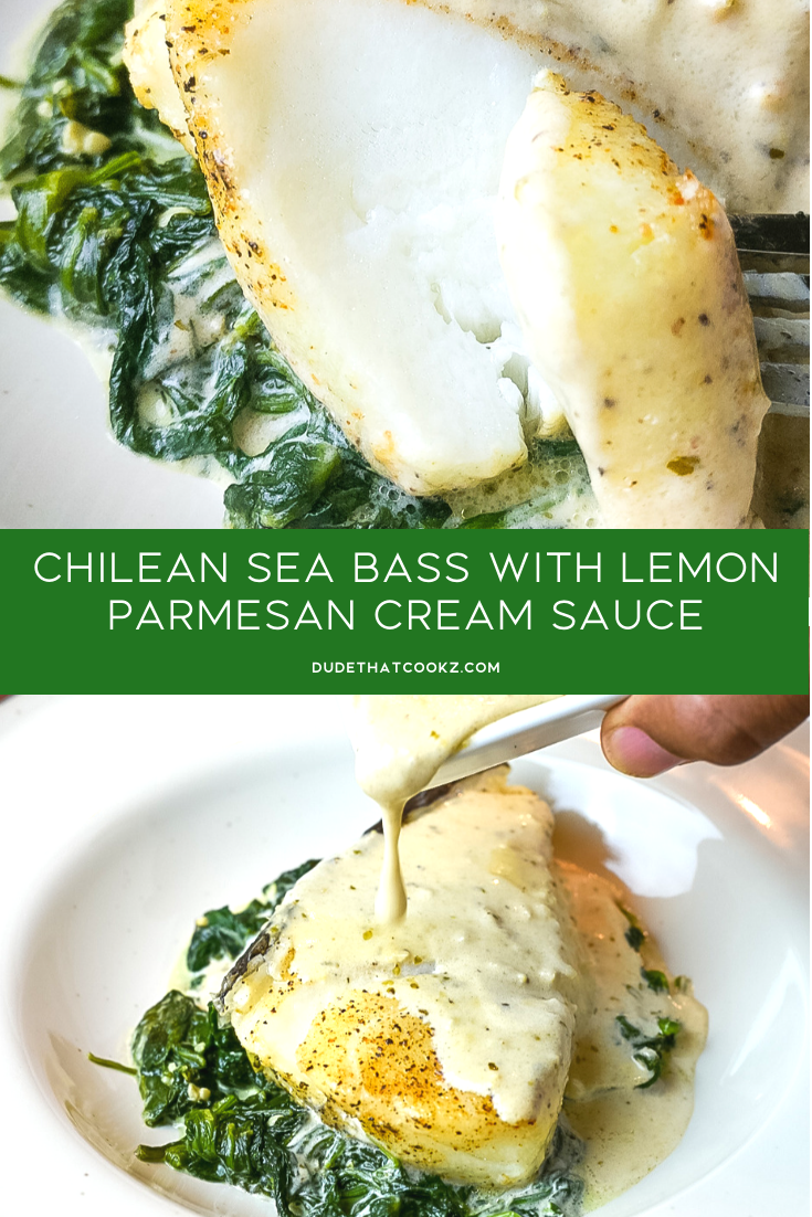 Foil Baked Chilean Sea Bass with Lemon Parmesan Cream Sauce