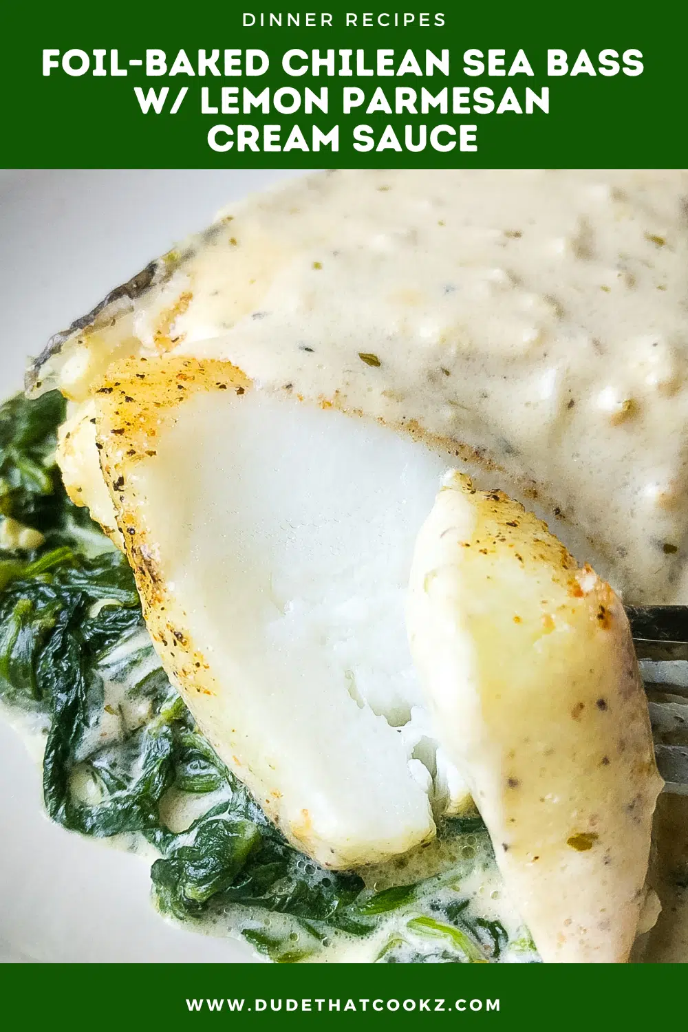 Baked Chilean Sea Bass with Lemon Parmesan Cream