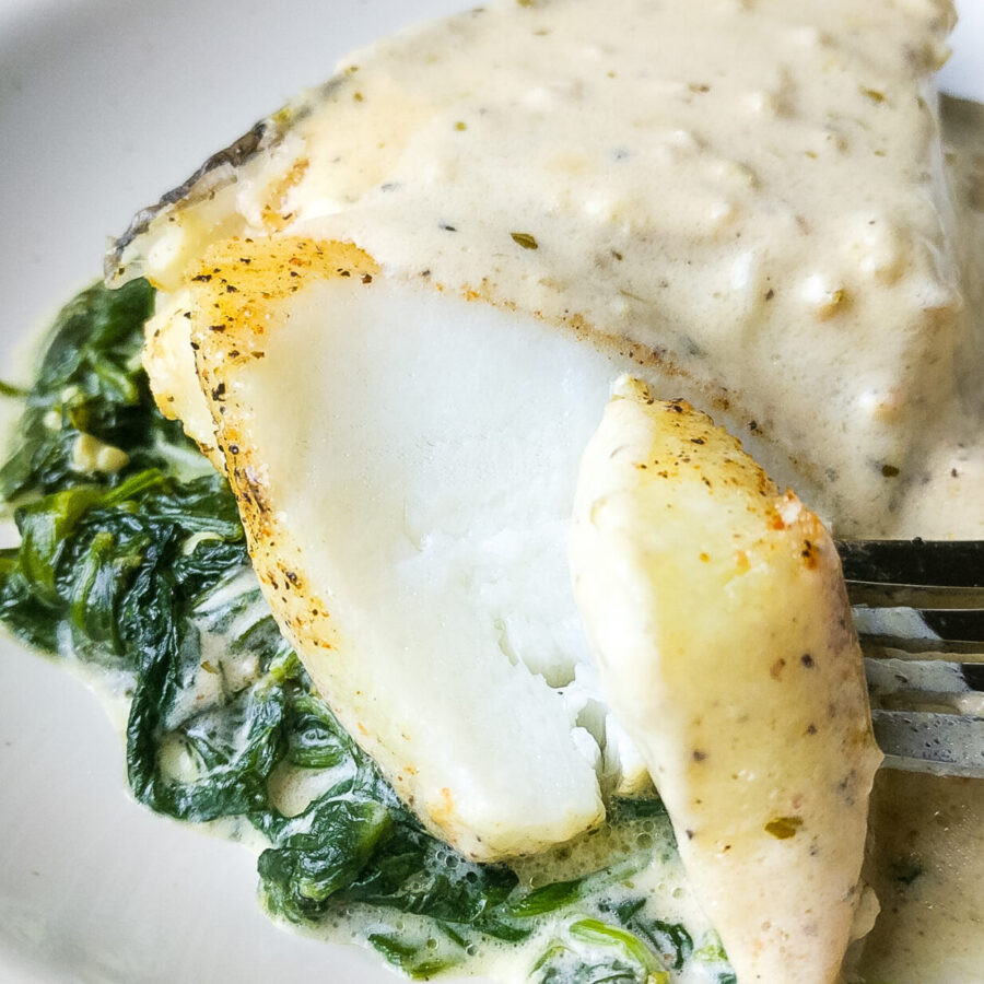 Foil Baked Chilean Sea Bass with Lemon Parmesan Cream Sauce | Dude That