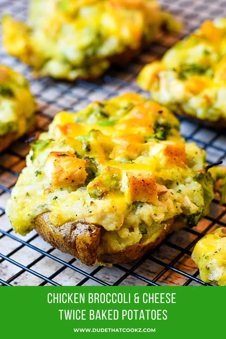 Chicken Broccoli & Cheese Twice Baked Potatoes