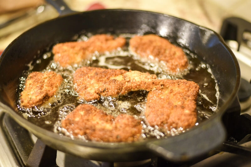 Frying red snapper