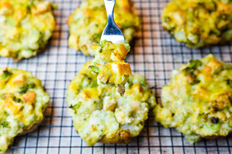 Chicken Broccoli & Cheese Twice Baked Potatoes