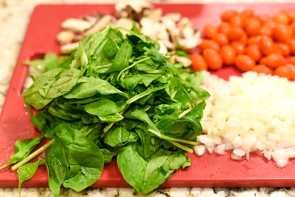 Fresh ingredients for the pasta dish