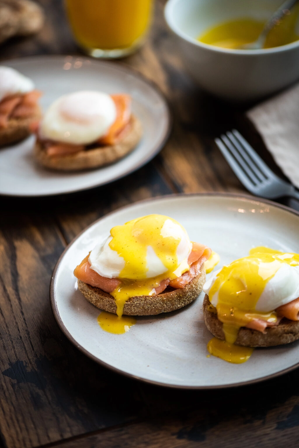 Smoked Salmon Eggs Benedict (Video) - Lena's Kitchen