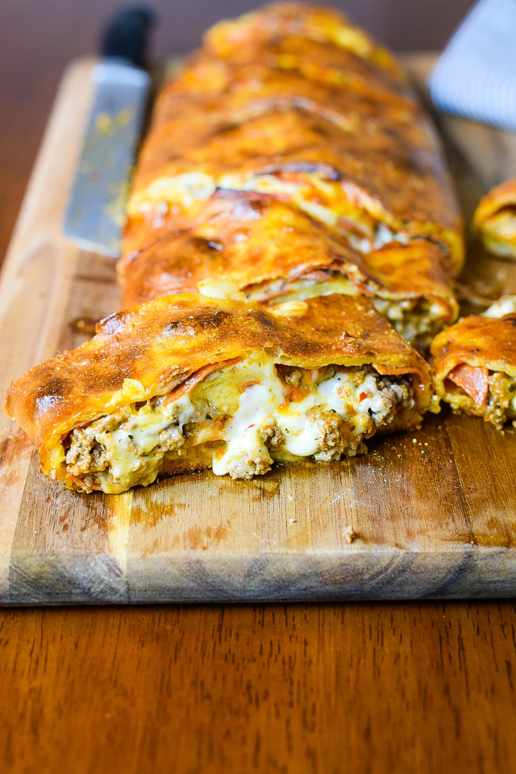 Italian Beef and Pepperoni Stromboli