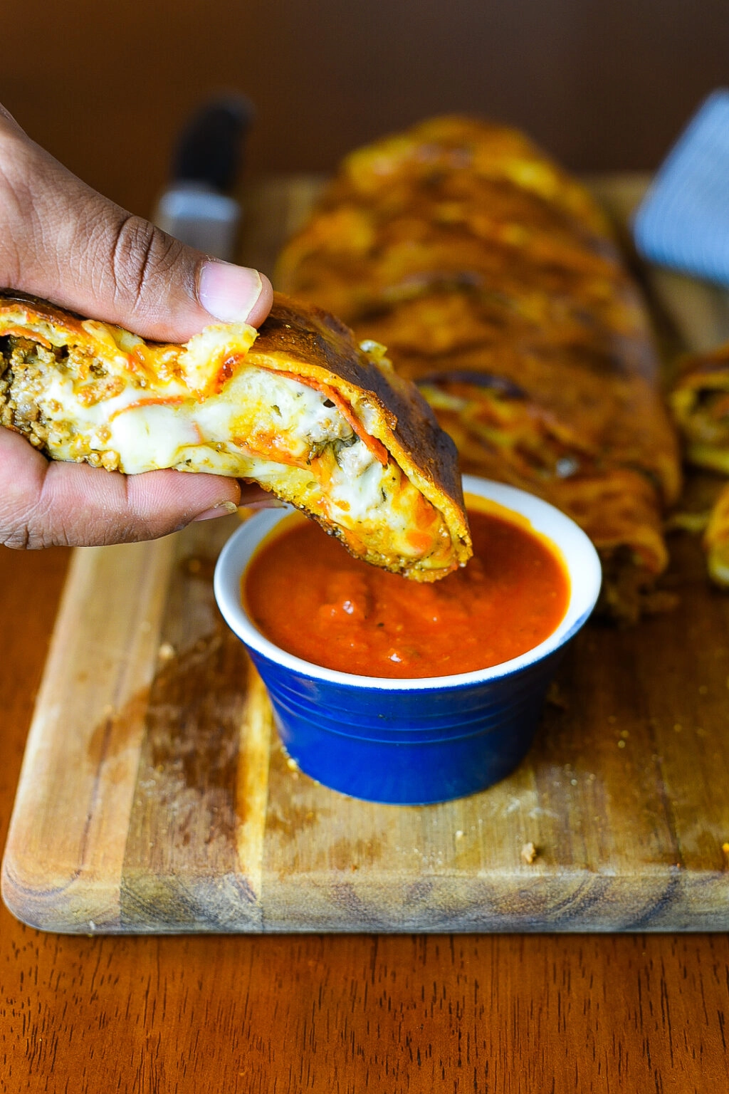 Italian Beef and Pepperoni Stromboli