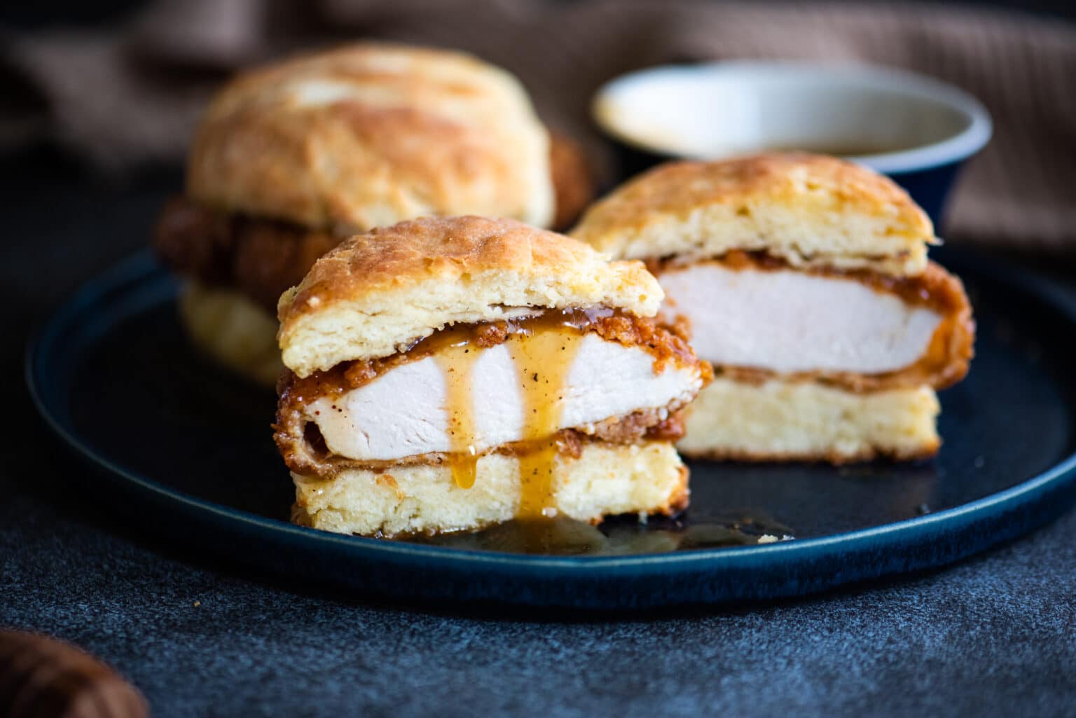 Crispy Chicken Biscuit with Honey Butter Sauce Dude That Cookz