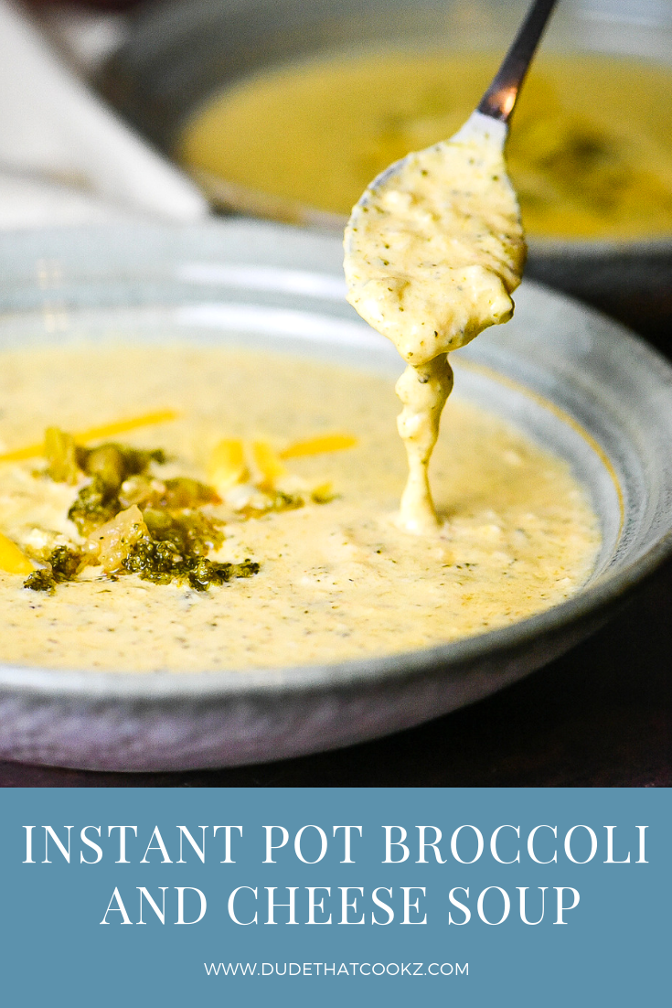 My Instant Pot Broccoli and Cheese Soup is a perfect combination of cheese and broccoli that can be enjoyed on its own or with a grilled cheese sandwich on the side. Perfect for Meatless Mondays! #instapot #instantpotsoup #broccoliandcheese #broccoliandcheesesoup #soup #broccoli #meatlessmondays