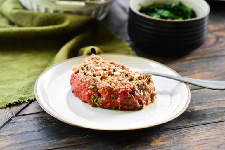 single slice of meatloaf