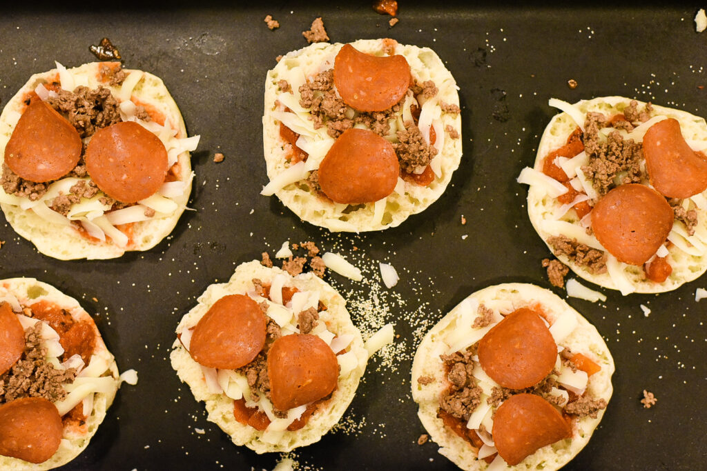 Turkey Pepperoni & Hamburger English Muffin Pizzas