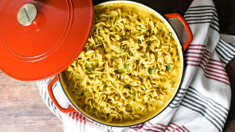 Creamy Chicken Roasted Poblano Pasta