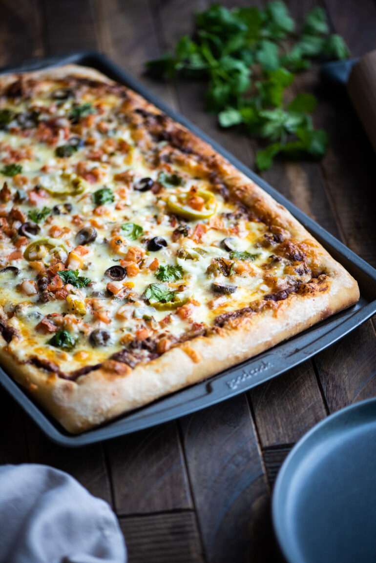 whole mexican taco pizza