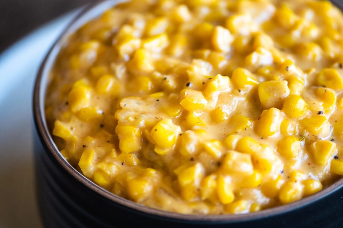 close up of southern creamed corn