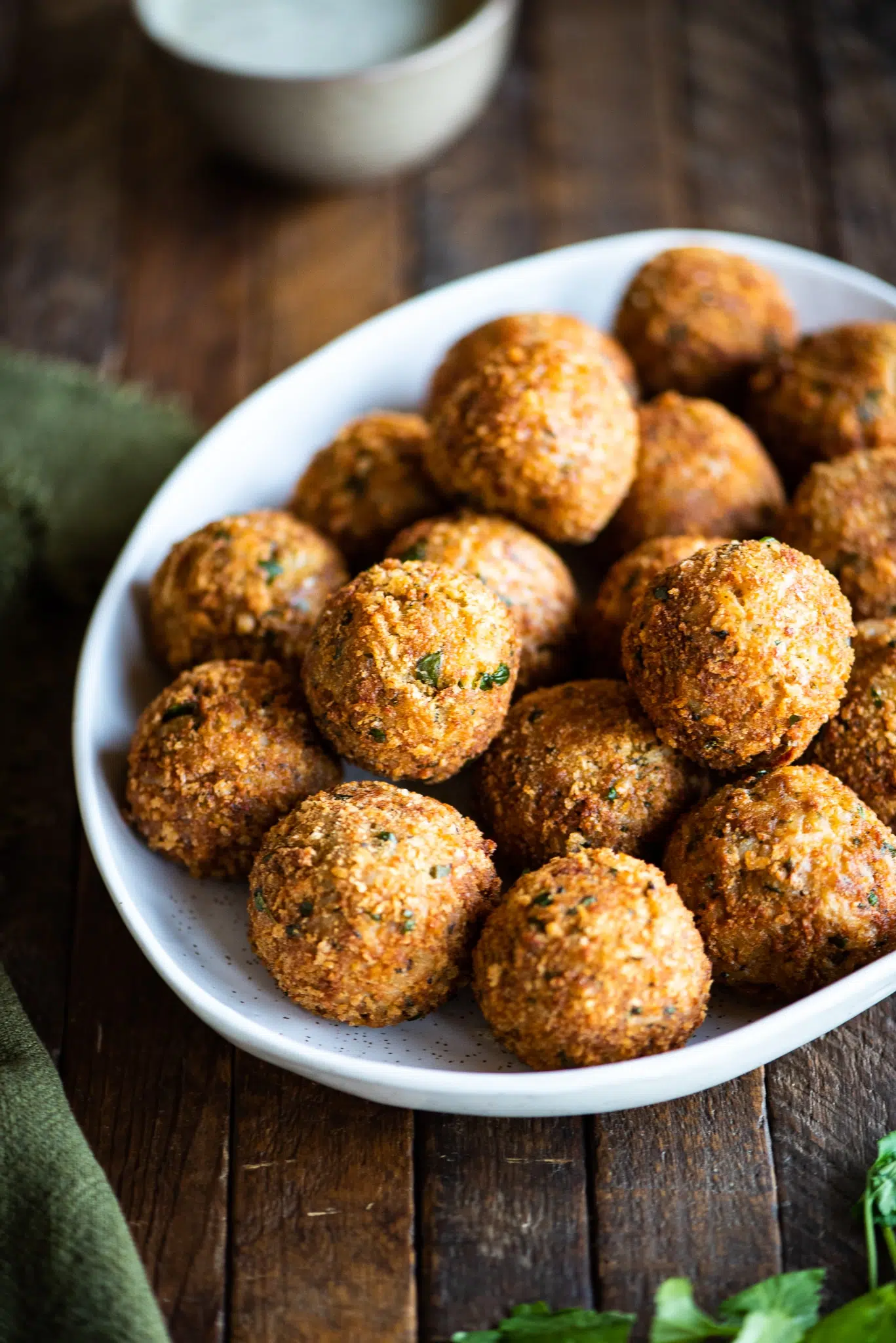 Arancini Rice Balls with Pesto Ranch Sauce