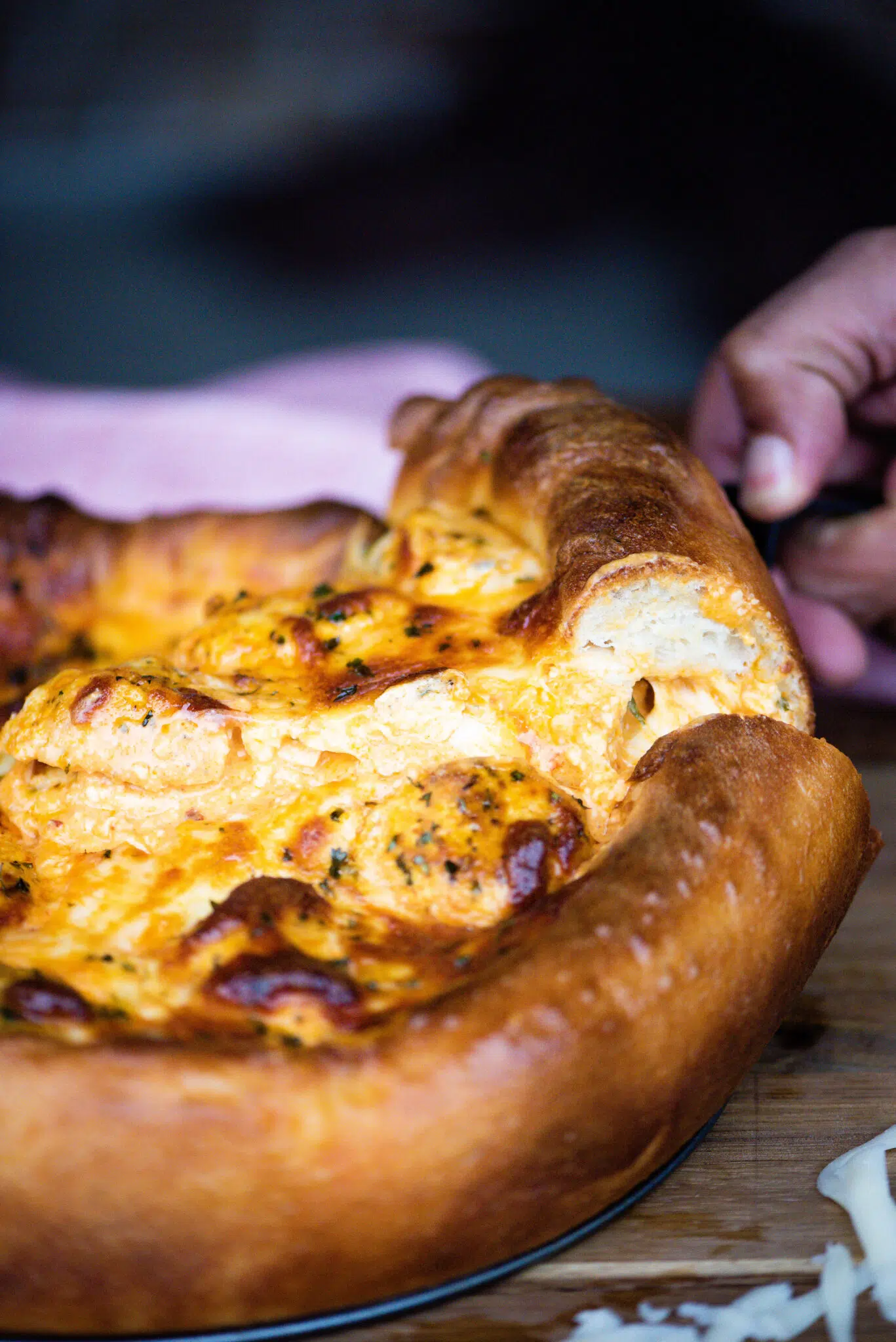 Buffalo Chicken Meatball Pizza