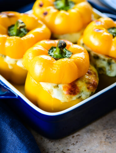 rice and mushroom stuffed bell peppers