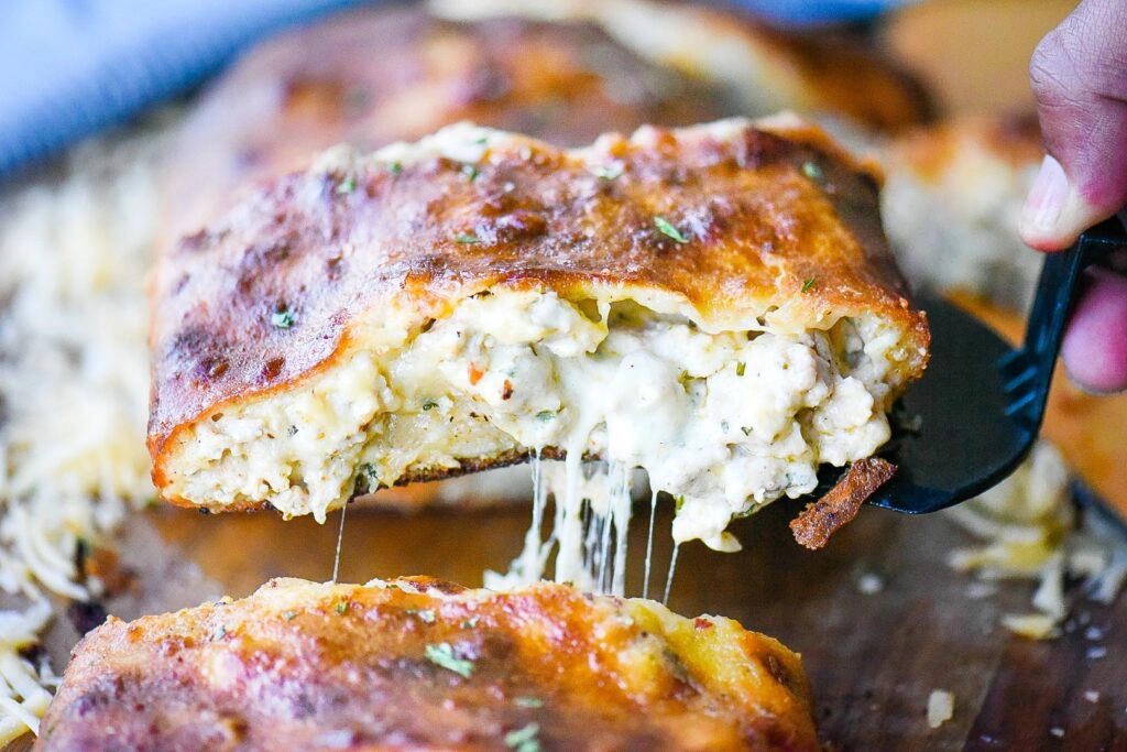 Ground Chicken Three-Cheese Stromboli