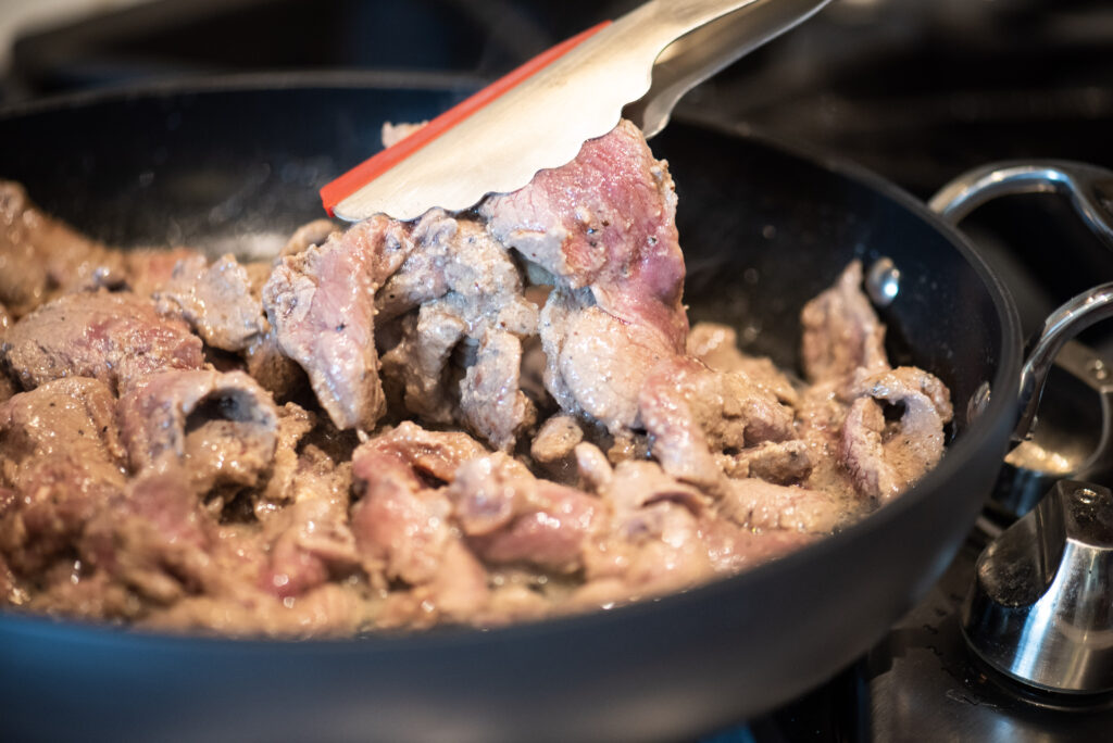 Cooking the beef tenderloin