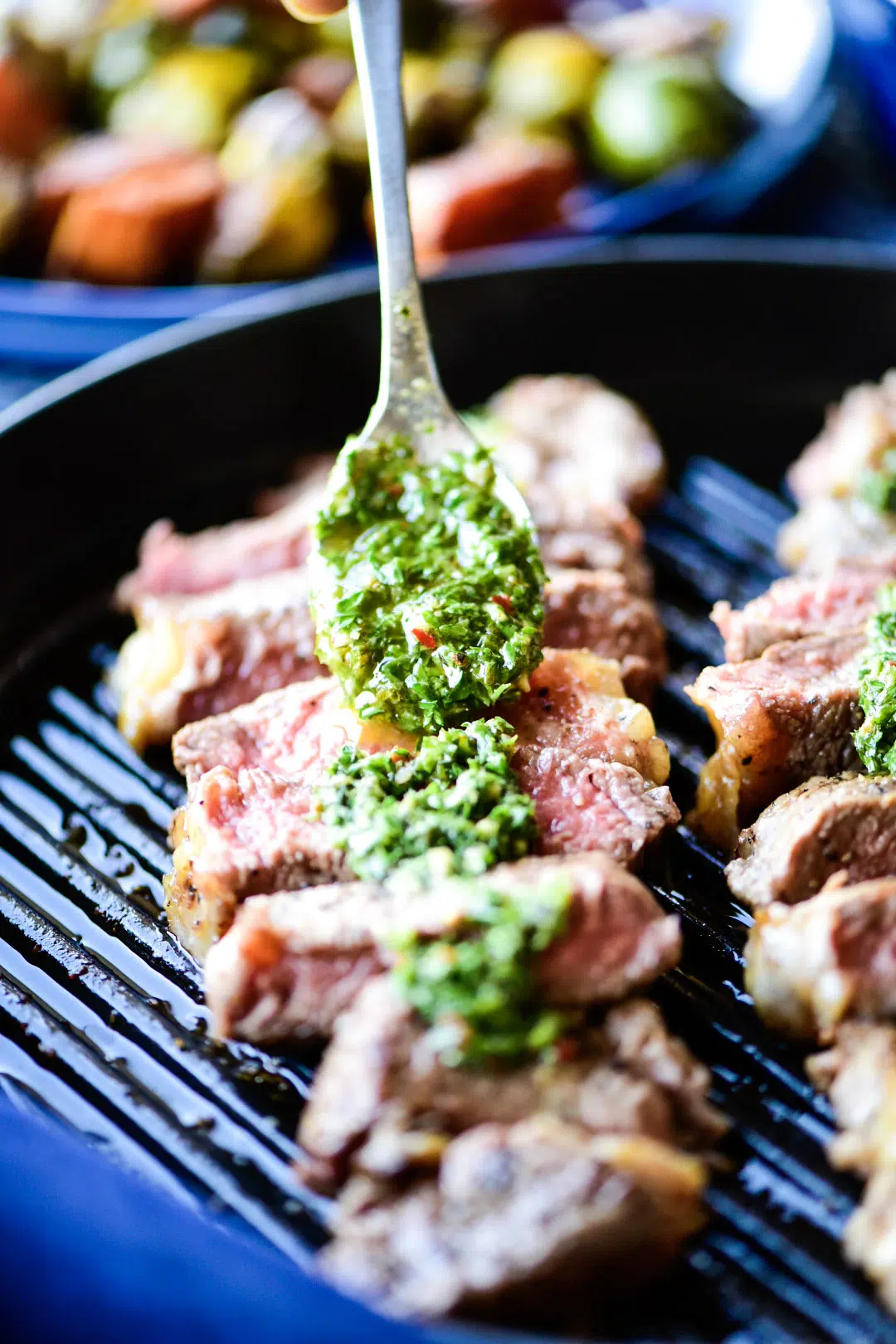 New York Strip Steak with Chimichurri Sauce