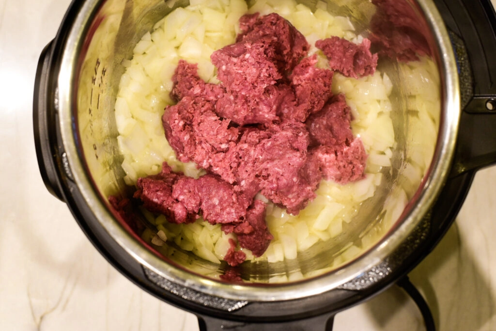 Adding ground beef to Instant Pot