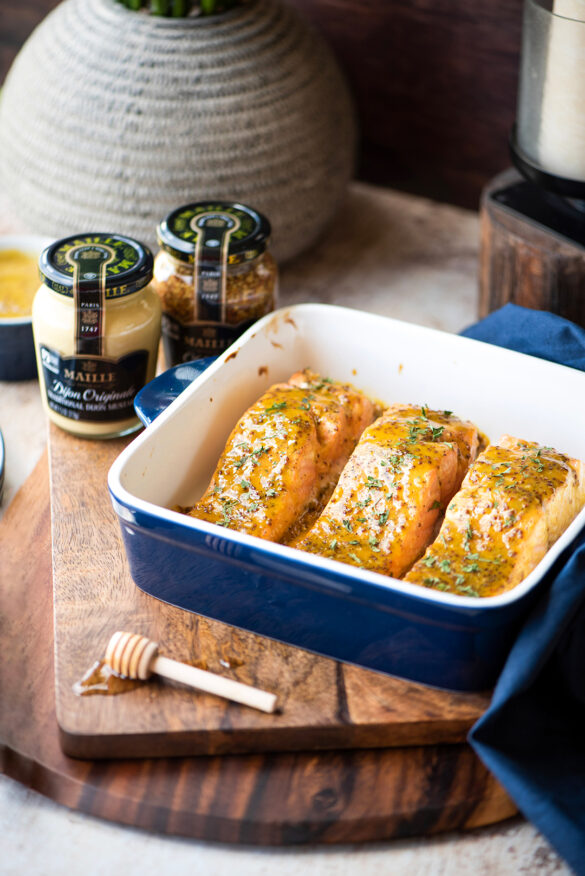 Honey Mustard Glazed Salmon | Dude That Cookz