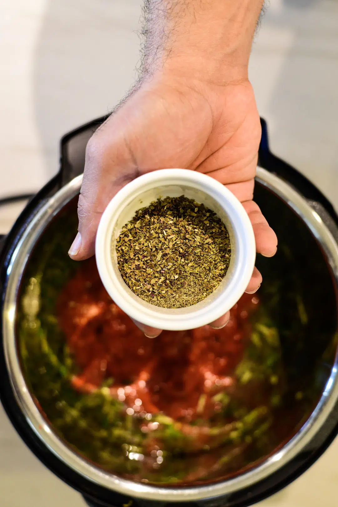 Adding seasonings to the Instant Pot