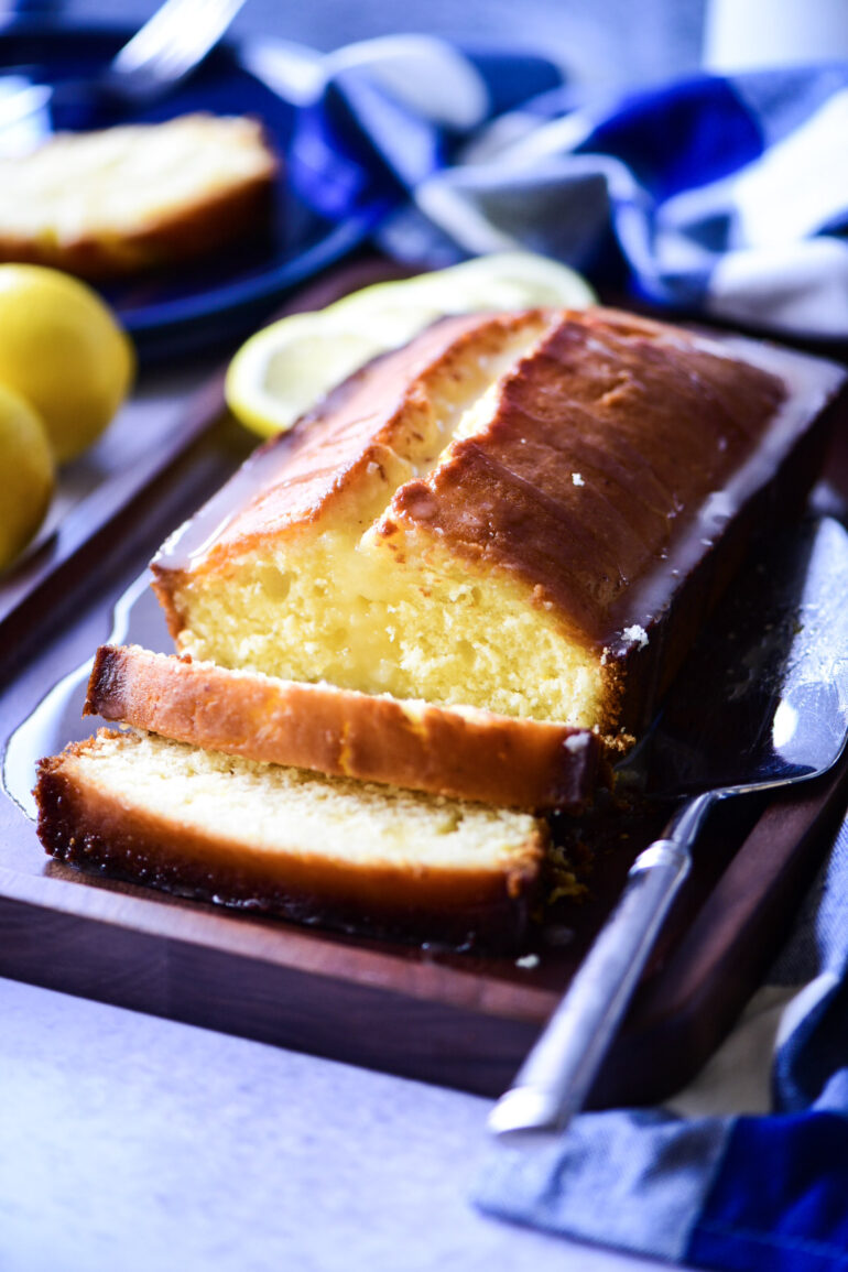 Large slices of lemon pound cake