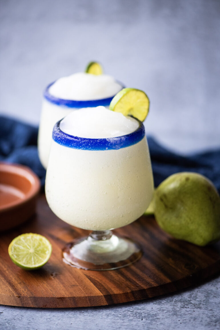 Close up on pear margarita