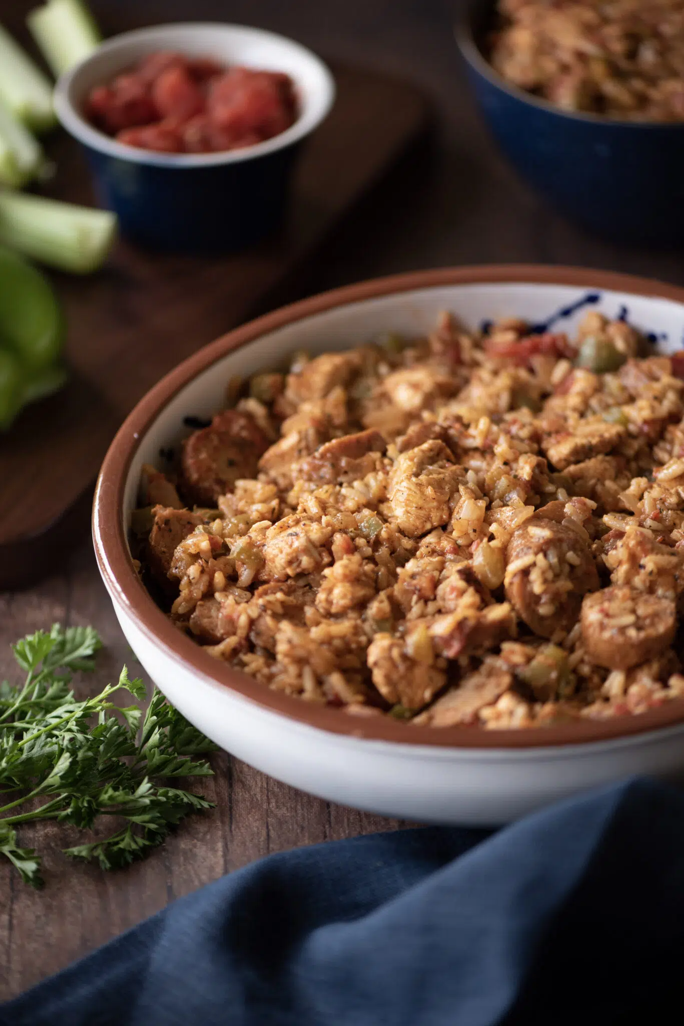 Large bowl of jambalaya