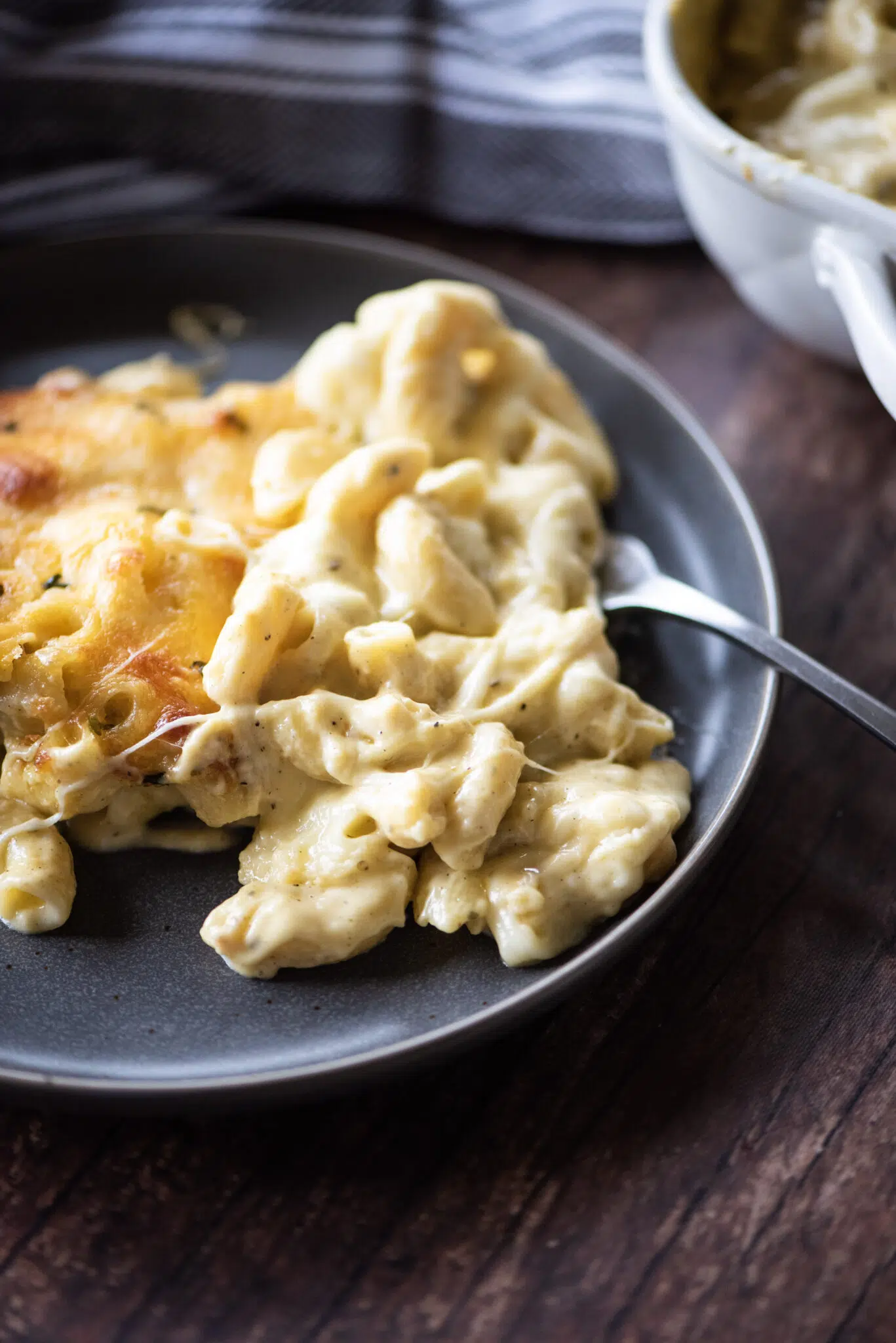 Individual serving of mac and cheese