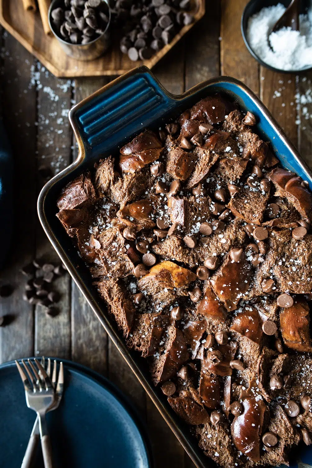 Salted Chocolate Bread Pudding